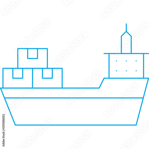 Cargo Ship II single vector illustration icon