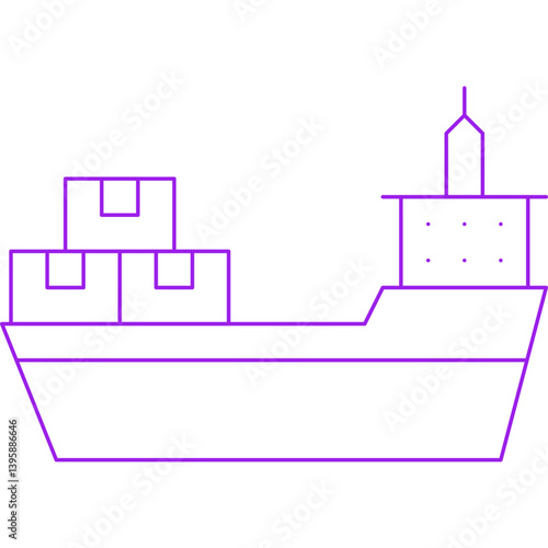 Cargo Ship II single vector illustration icon