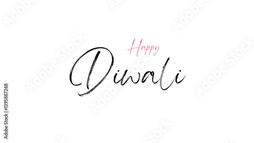 Happy Diwali typography text design on white background. simple text design suitable for poster and festival banners.