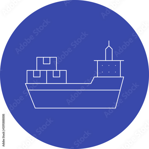 Cargo Ship II single vector illustration icon