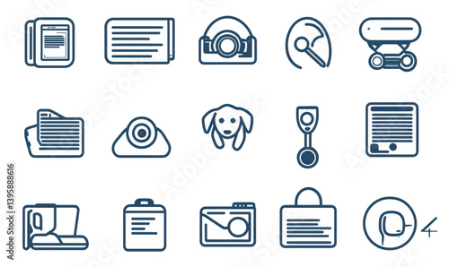 Comprehensive Accessibility Icon Set with Disabled, Guide Dog, Hearing Device for Web Design