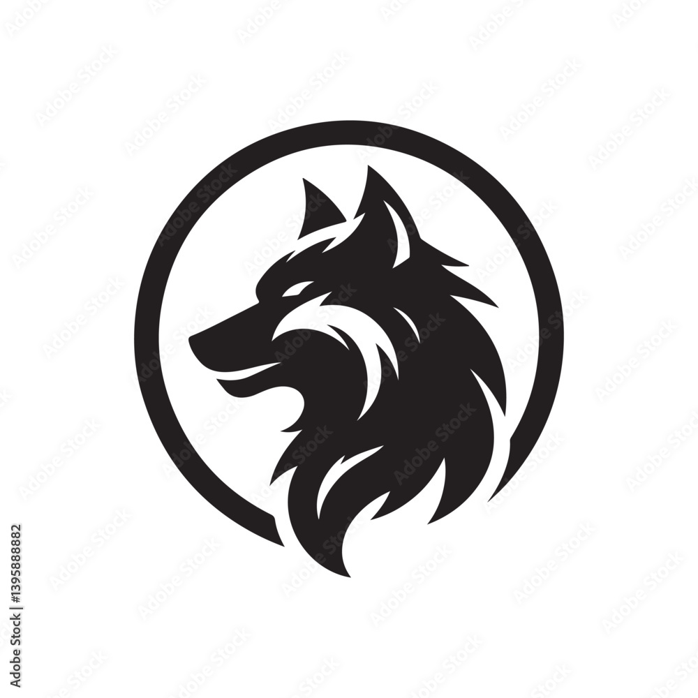 Fototapeta premium werewolf vector silhouette clip art logo design