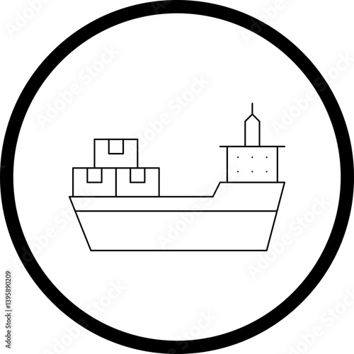 Cargo Ship II single vector illustration icon