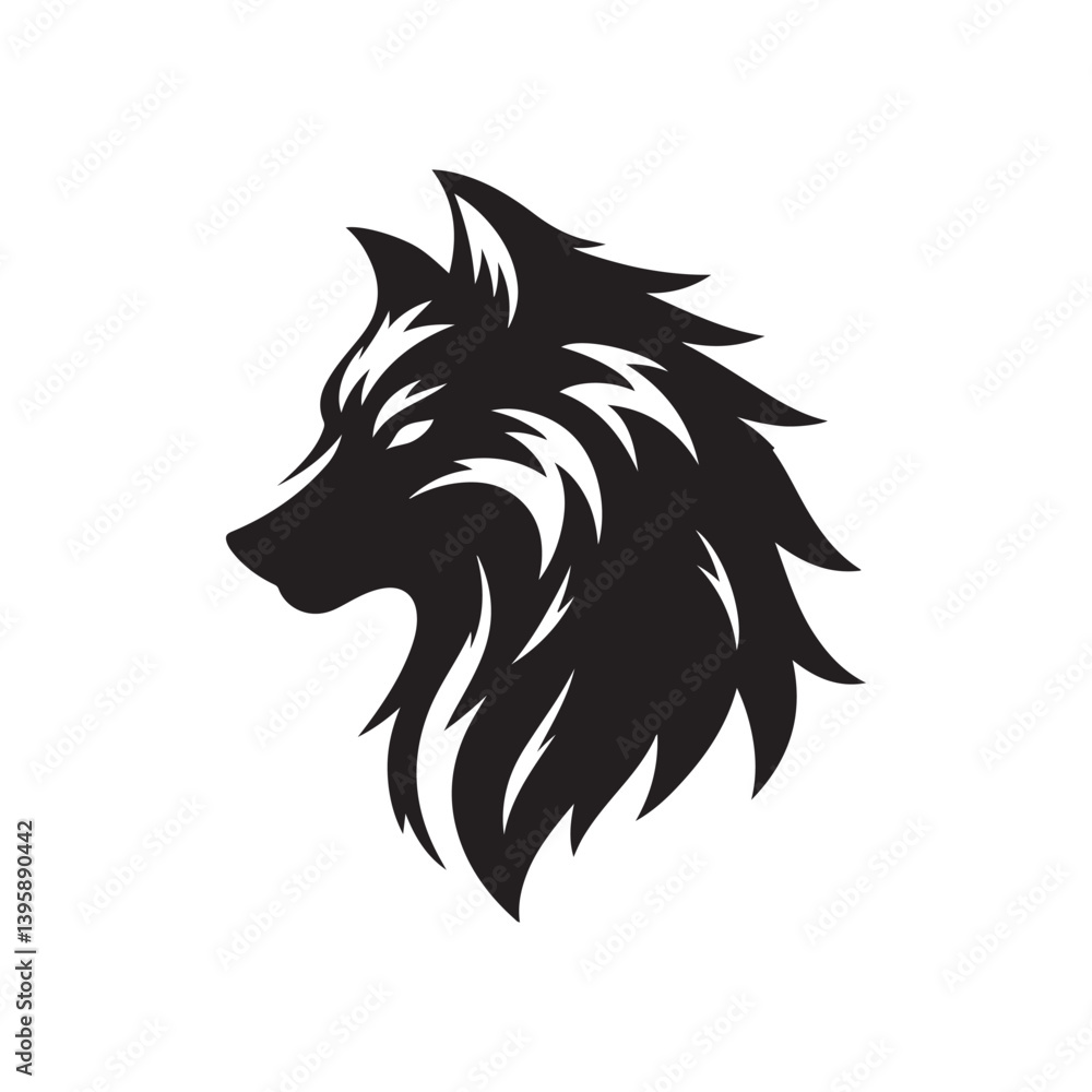 Fototapeta premium werewolf vector silhouette clip art logo design