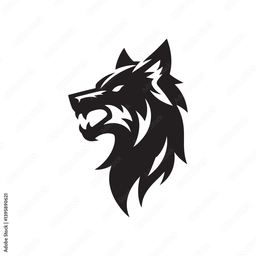 Obraz premium werewolf vector silhouette clip art logo design