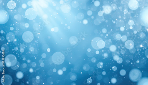 An abstract image of light blue bokeh with white highlights.
