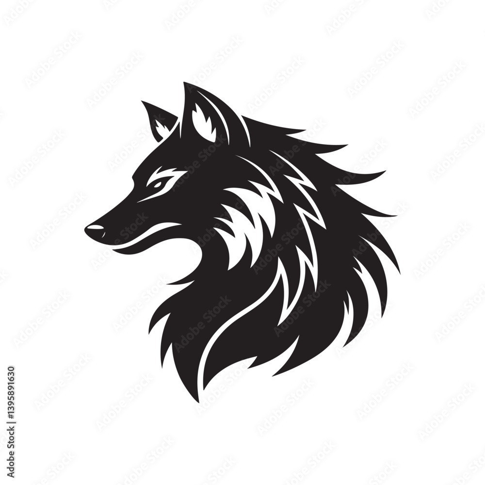 Fototapeta premium werewolf vector silhouette clip art logo design