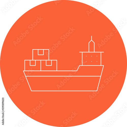 Cargo Ship II single vector illustration icon