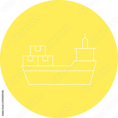 Cargo Ship II single vector illustration icon