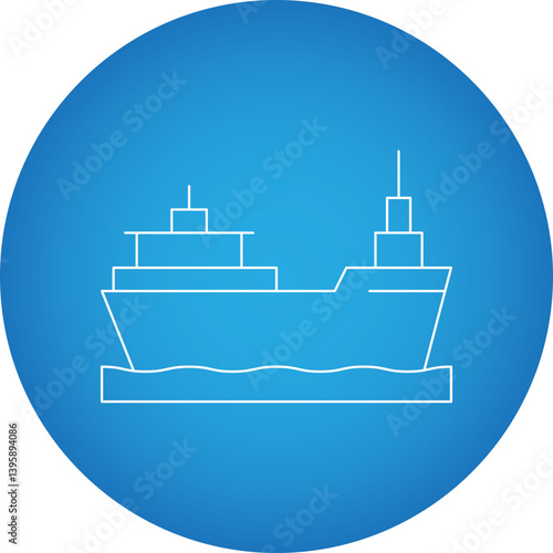Cargo Ship I single vector illustration icon