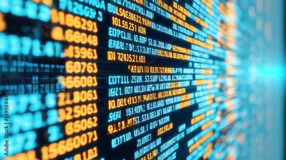 Close-up of digital data flow, showcasing complex algorithms and vibrant code sequences on a dark background.