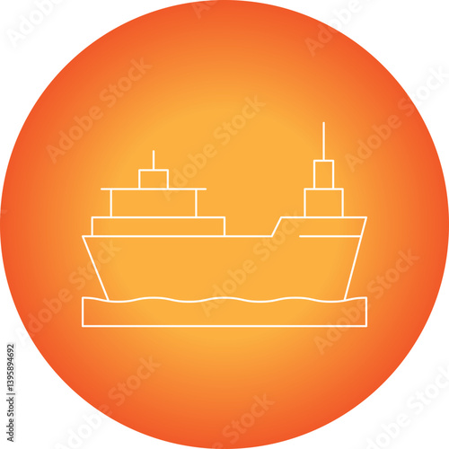 Cargo Ship I single vector illustration icon