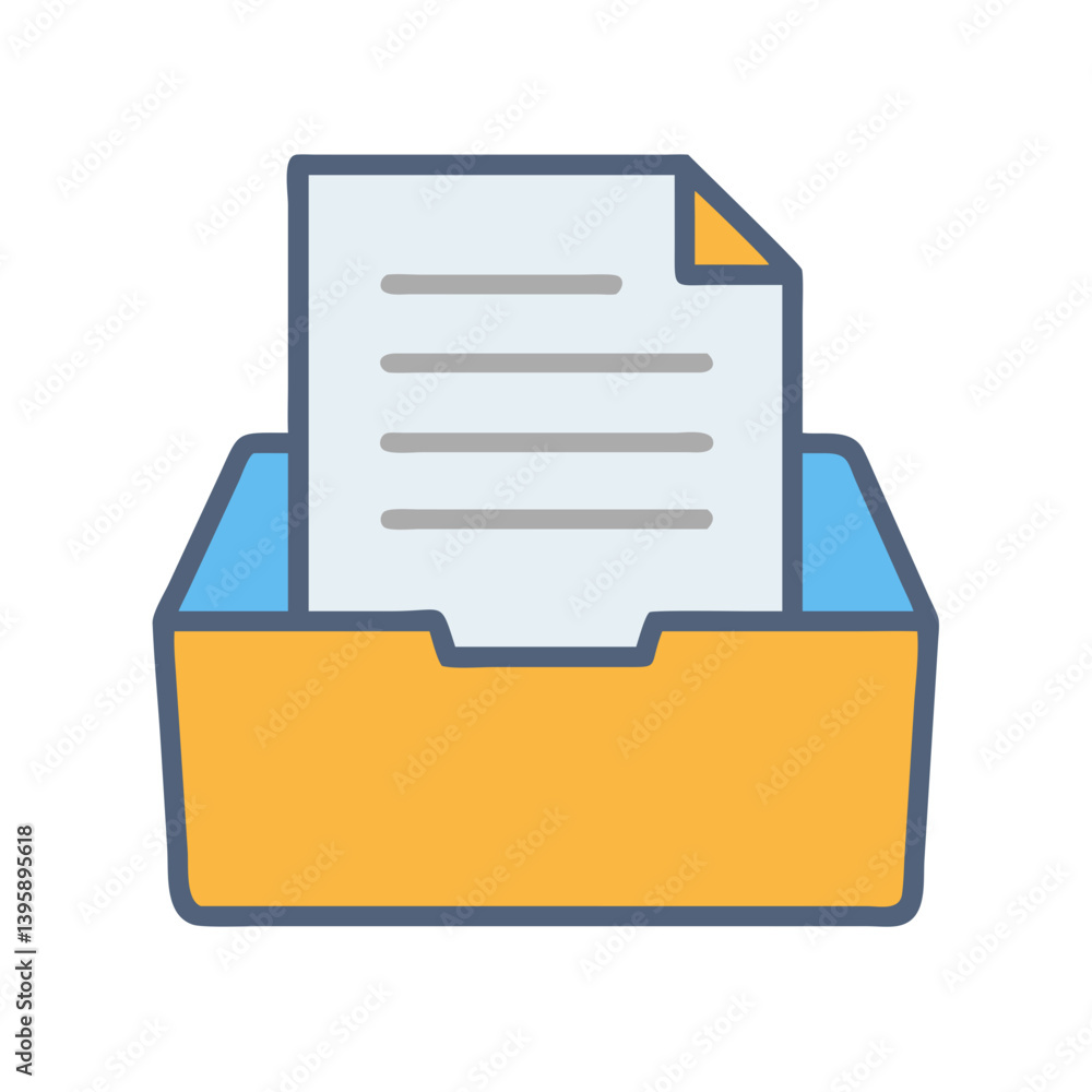 Document Files Storage Tray Icon Design Document Files Storage Tray Icon Design