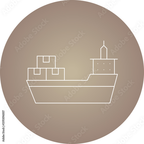 Cargo Ship II single vector illustration icon