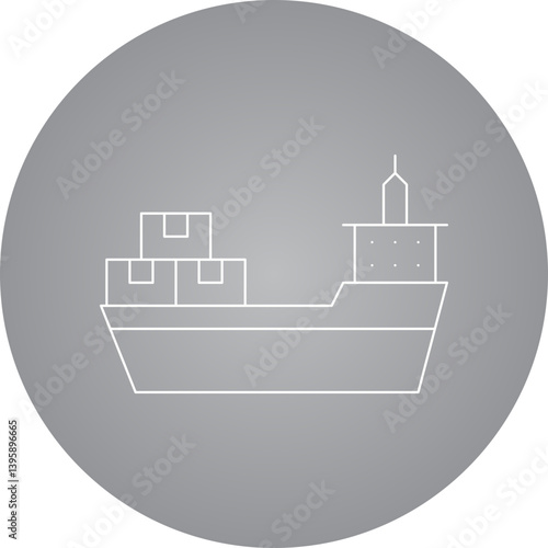 Cargo Ship II single vector illustration icon