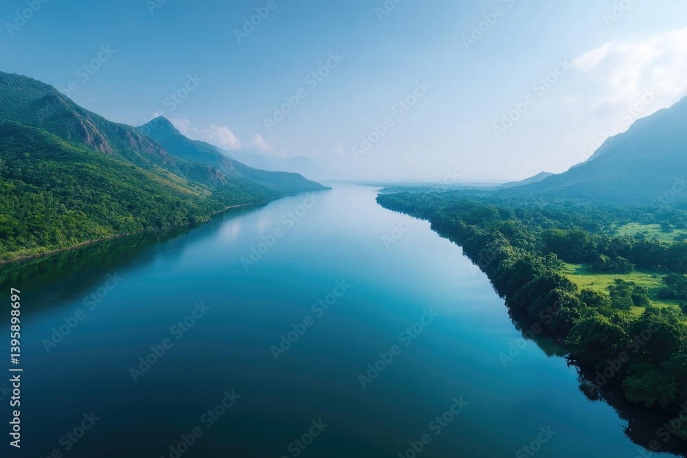 Fototapeta premium capture serene landscape symbolizing sustainability for world environment day