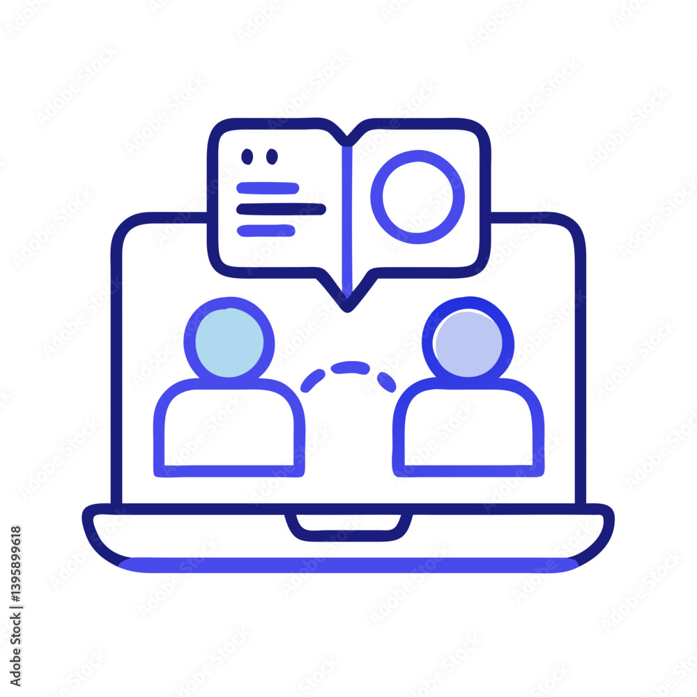 Modern Virtual Study Group Icon Modern Virtual Study Group Icon
