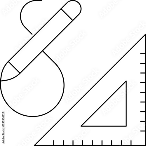 Drawing Tools single vector illustration icon