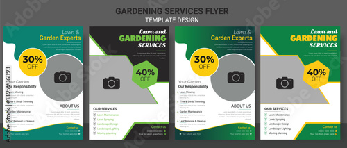 lawn & garden flyer design template landscaping services Tree and gardening service poster leaflet design.Lawn and gardening service flyer design template. Tree and gardening service poster .