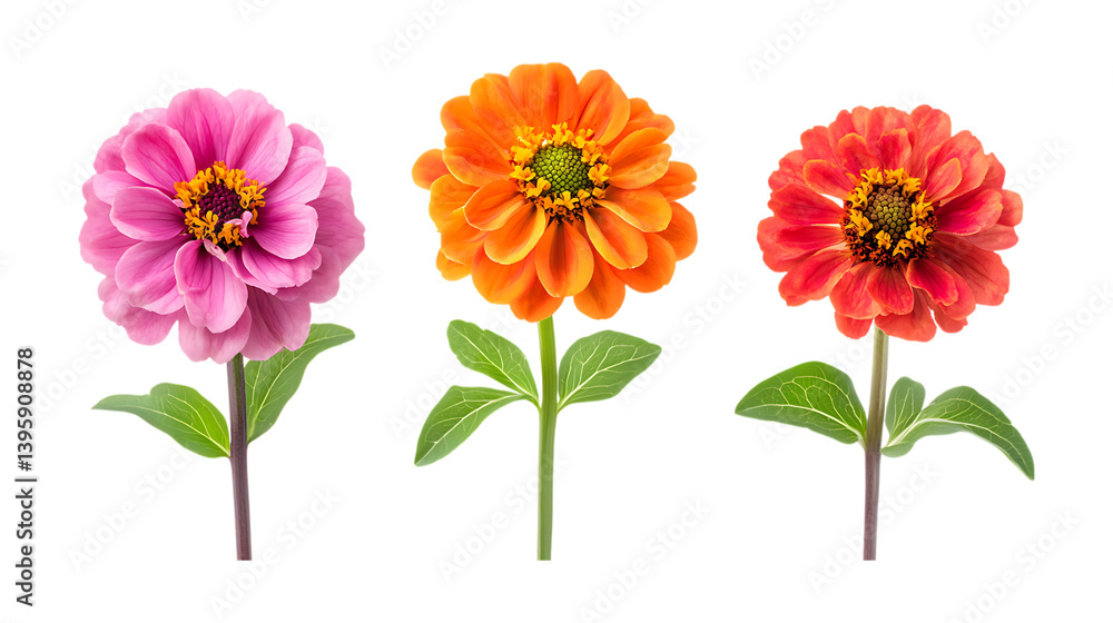 Pack Zinnia Set in Different Poses Against Transparent Background for Floral Art, Botanical Illustrations, or Garden Design Projects Pack Zinnia Set in Different Poses Against Transparent Background for Floral Art, Botanical Illustrations, or Garden Design Projects