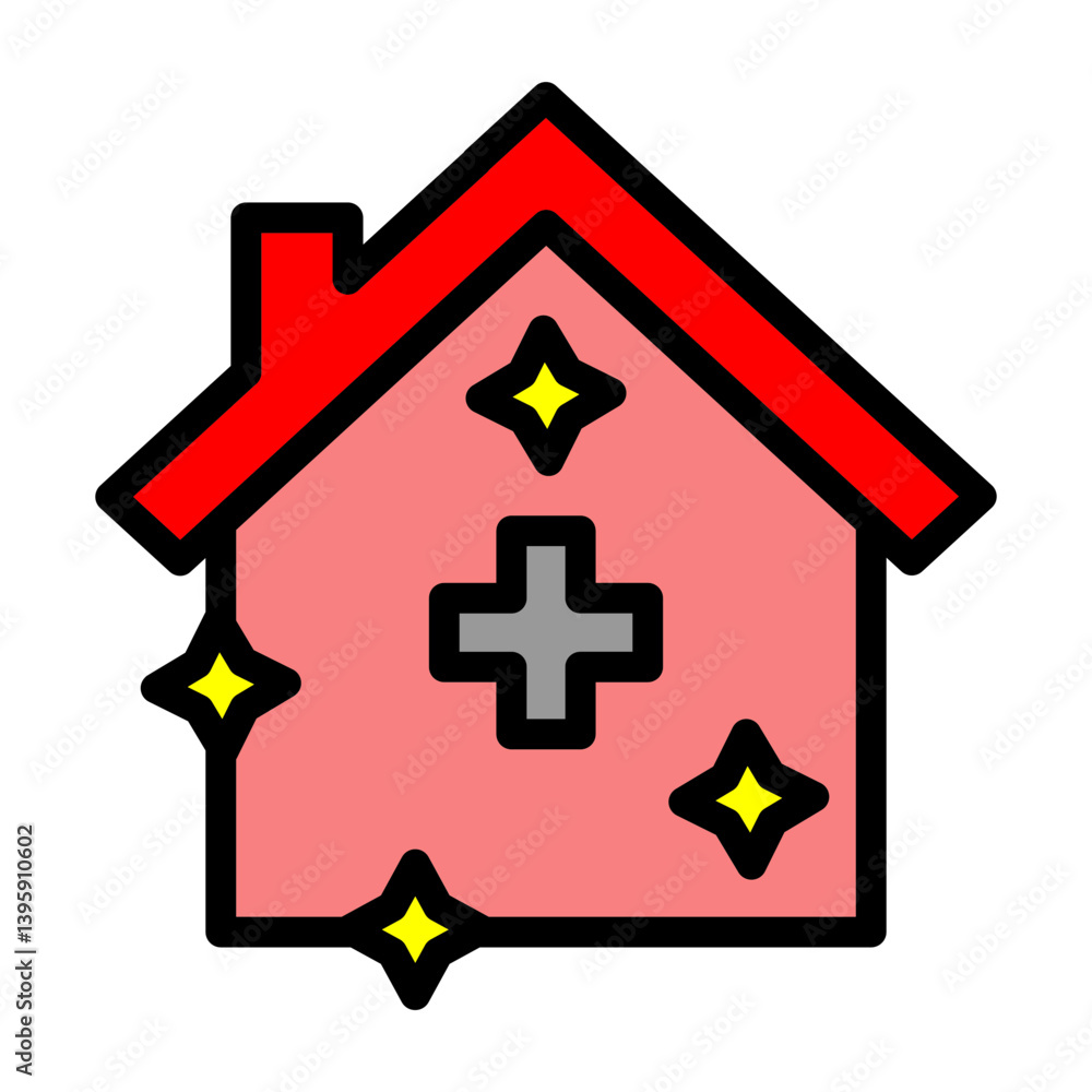 Fototapeta premium Housekeeping Service Vector Filled Icon Design 