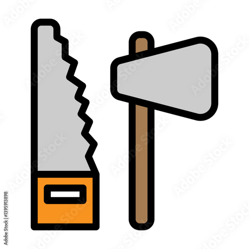 Carpentry Vector Filled Icon Design