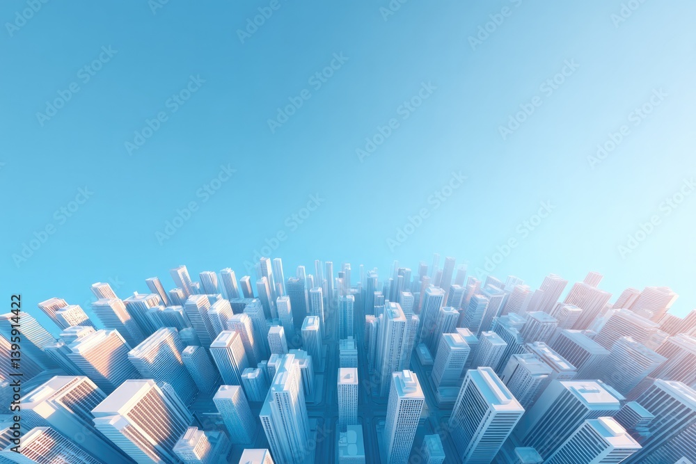 Fototapeta premium drone-shot aerial view of cityscape captures intricate urban layout and bustling streets below