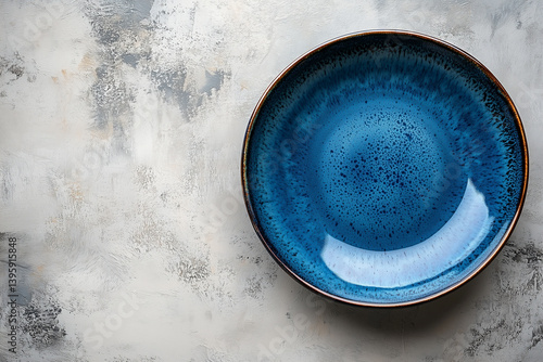  image of a blue ceramic plate 