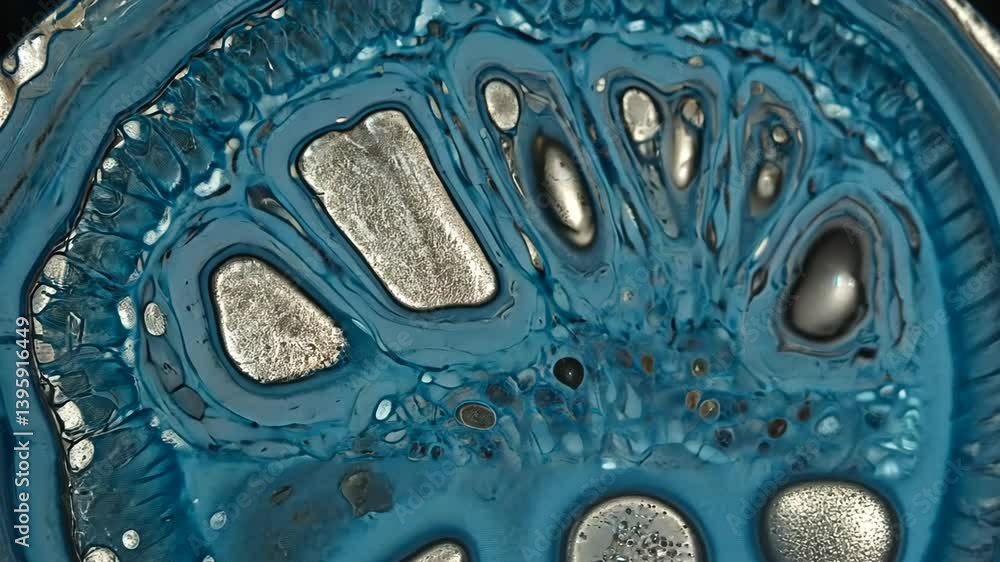 Intricate close-up of a cross-section showcasing layered textures and vibrant colors in an artistic abstract design Intricate close-up of a cross-section showcasing layered textures and vibrant colors in an artistic abstract design