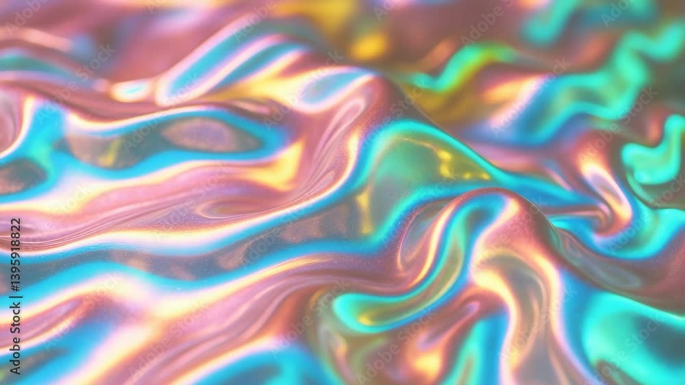Abstract blurred background with a wrinkled holographic iridescent surface. Webpunk style texture showcasing diverse colors. Creative retro concept. Abstract blurred background with a wrinkled holographic iridescent surface. Webpunk style texture showcasing diverse colors. Creative retro concept.