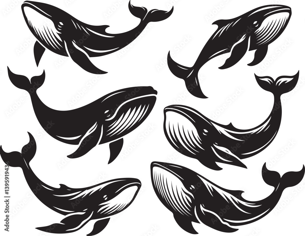 Fototapeta premium animal pose with different style silhouette victor isolated on the white background.