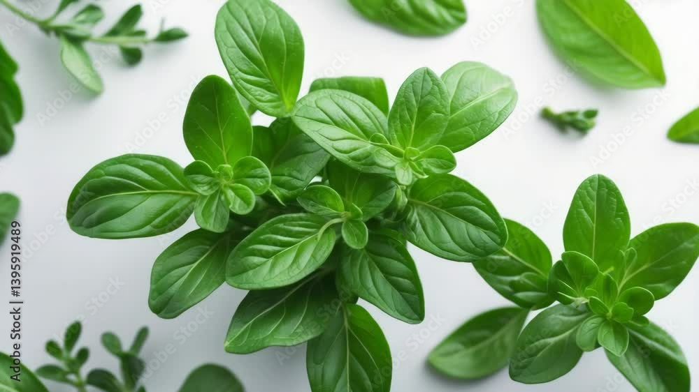 Close-up of oregano spice leaves. Close-up of oregano spice leaves.