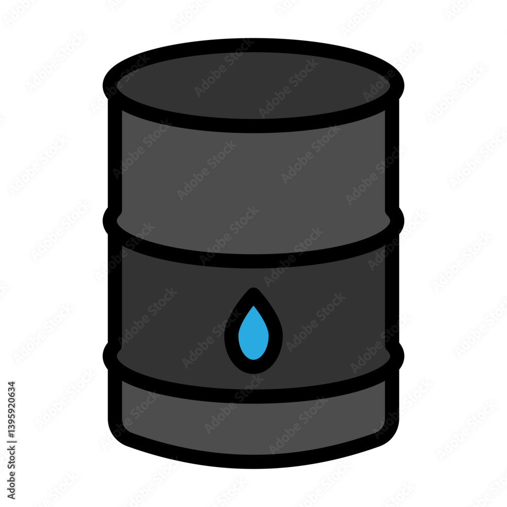 Oil Barrel Vector Filled Icon Design Oil Barrel Vector Filled Icon Design