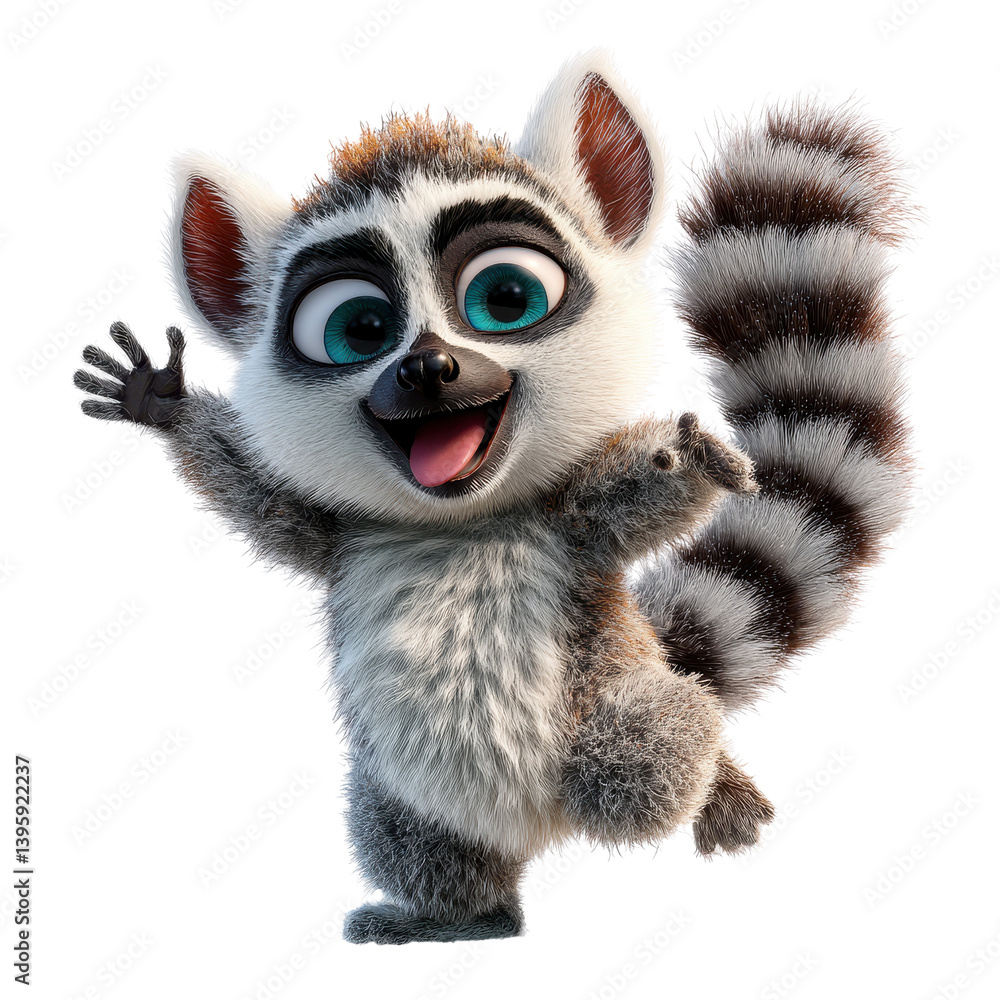 Happy Dancing Lemur in 3D Style Happy Dancing Lemur in 3D Style