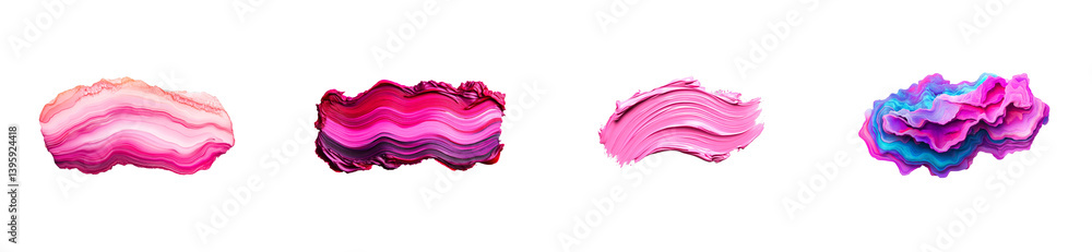 Colorful Abstract Shapes Art with Brush Strokes on Black Backdrop, cut out transparent Colorful Abstract Shapes Art with Brush Strokes on Black Backdrop, cut out transparent