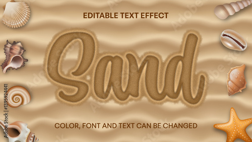 sand editable text effect.	