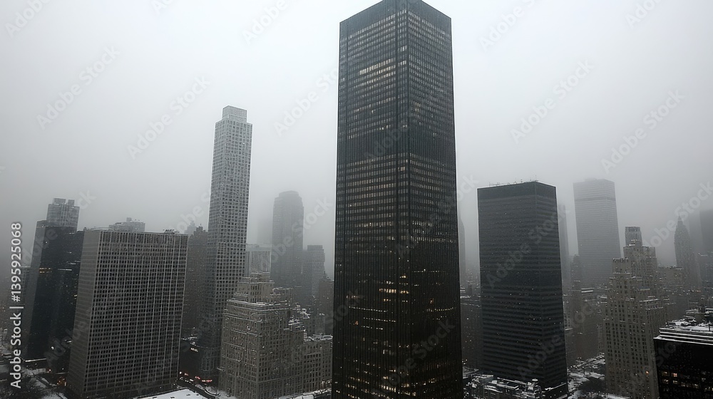 Urban skyline on a hazy winter day Urban skyline on a hazy winter day