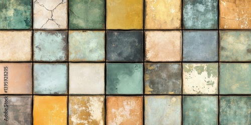 Colorful Square Tiles Pattern Design