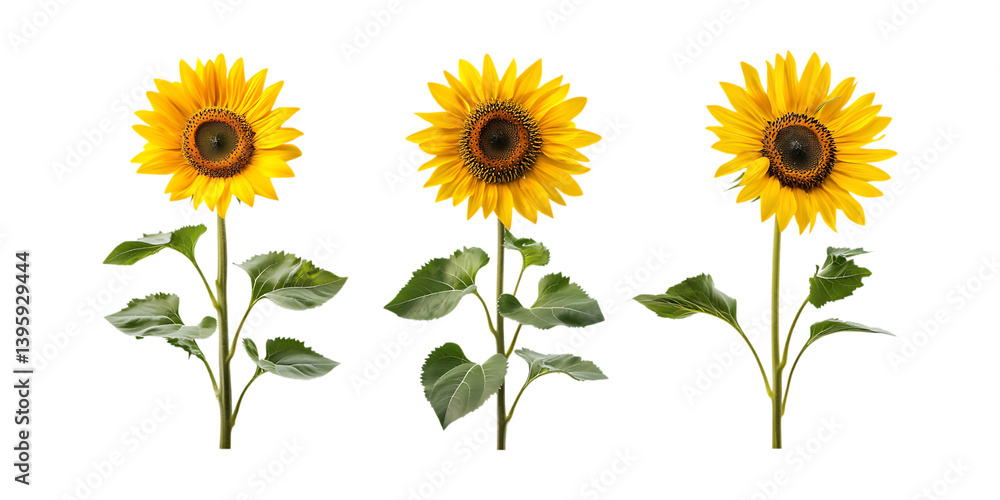 Pack Sunflower Set in Different Poses on Transparent Background for Food, Healthy, and Agriculture-Themed Designs Pack Sunflower Set in Different Poses on Transparent Background for Food, Healthy, and Agriculture-Themed Designs