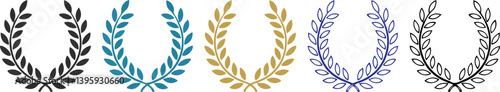  Award and Success Laurel Wreath Icon Collection - Celebration Vector