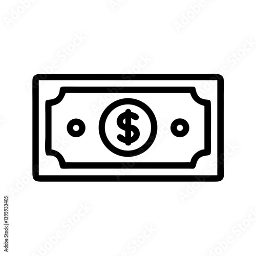 Dollar Bill With Symbol Icon Design