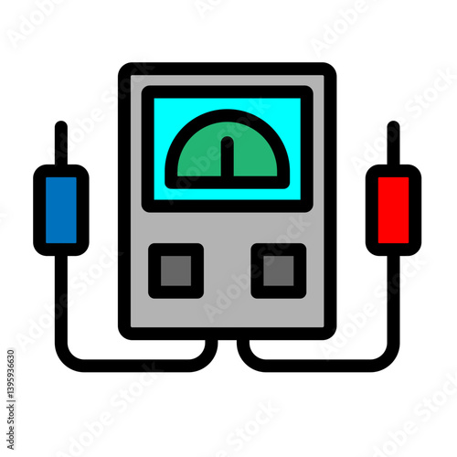 Voltmeter Vector Filled Icon Design