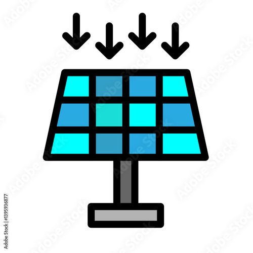 Solar Pannel Vector Filled Icon Design