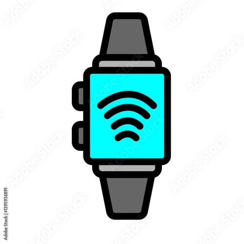 Wristwatch Vector Filled Icon Design