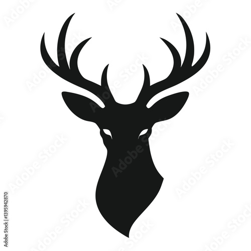 deer head silhouette isolated on white background