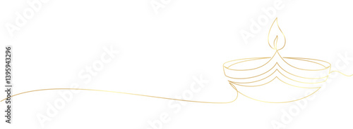 Diwali lantern vector illustration with line art style for diwali day and vesak day
