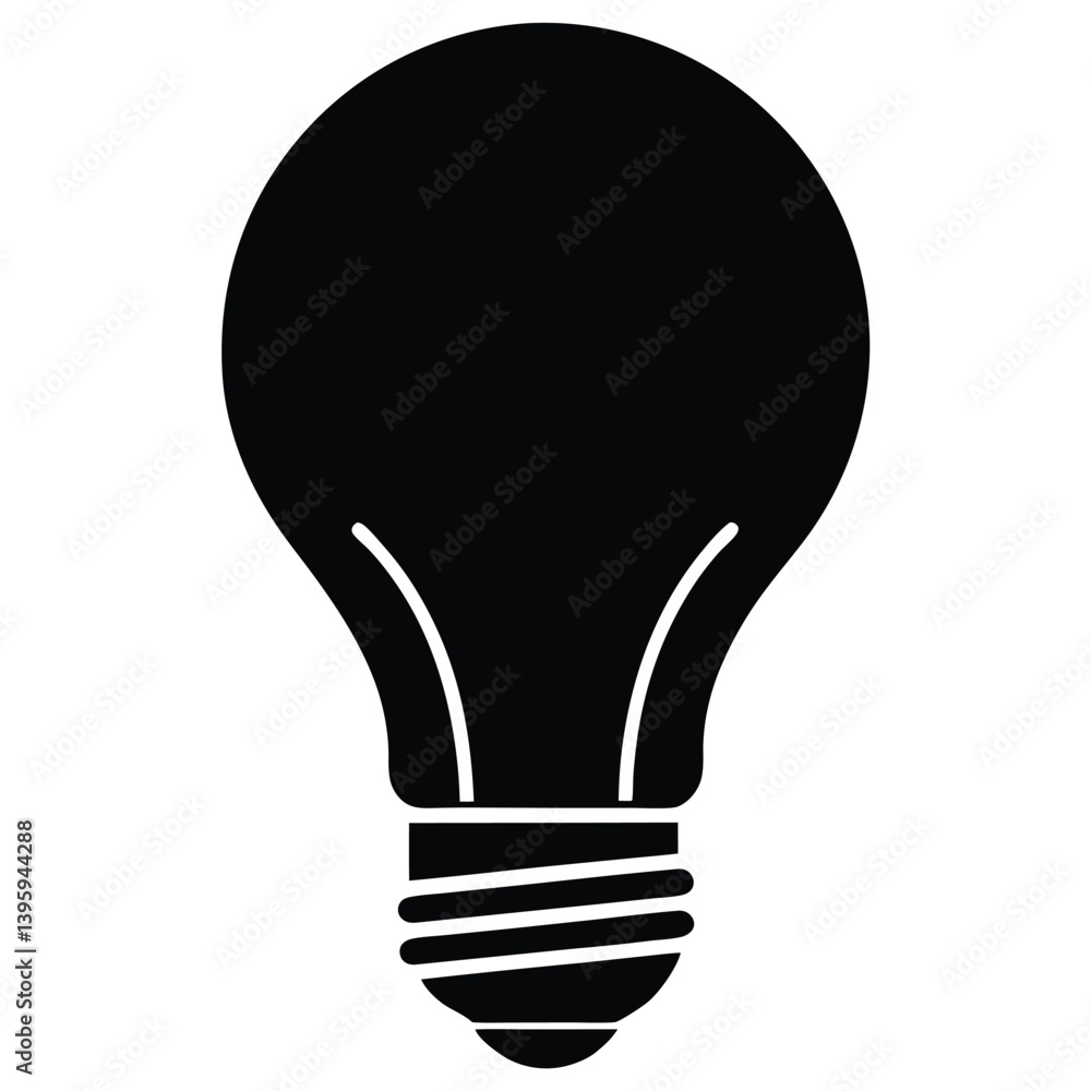 light bulb silhouette isolated on white background