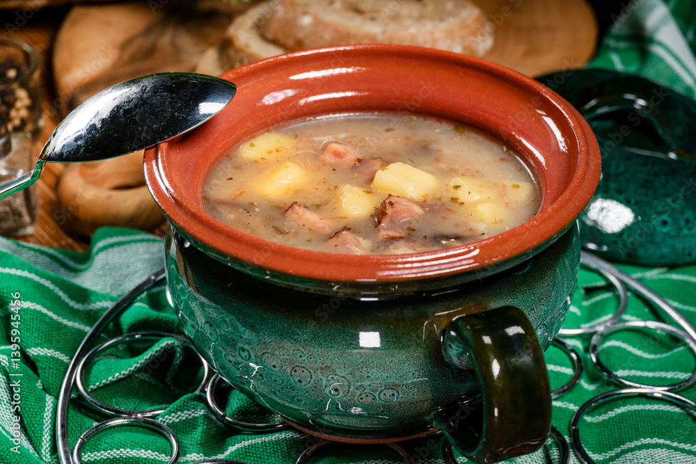 Sour soup in bowl.