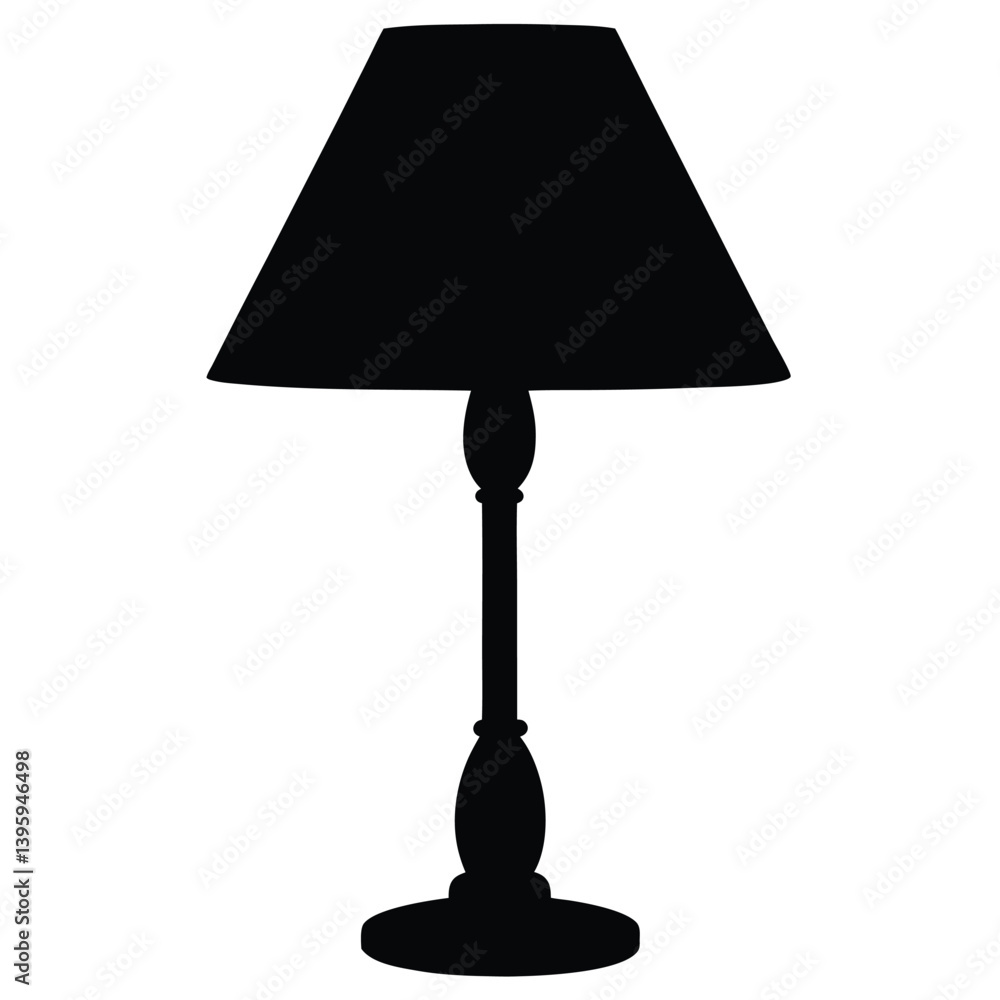 Obraz premium Table Lamp silhouette isolated on white background