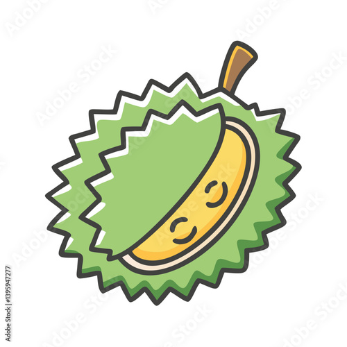 durian fruit icon, durian fruit vector illustration-simple illustration of durian fruit, perfect for durian fruit logos and icons